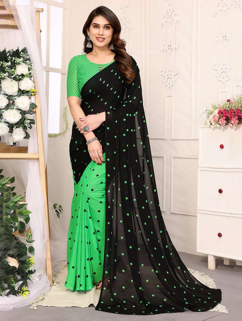 women printed casual wear saree with blouse