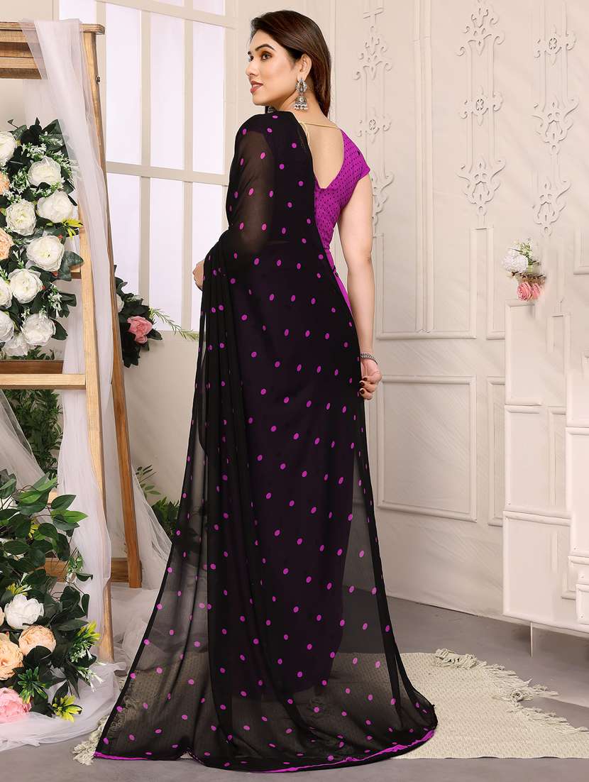 women printed casual wear saree with blouse - 22048612 -  Standard Image - 3