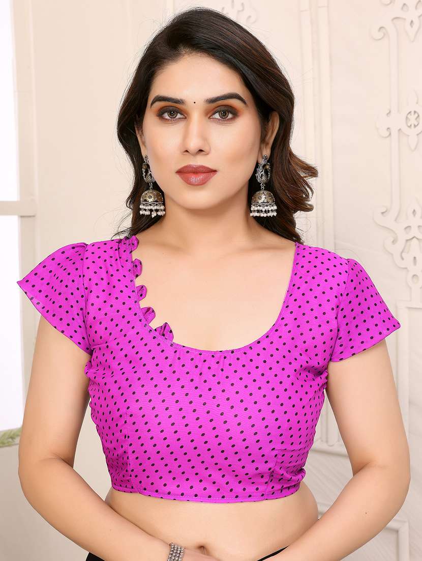 women printed casual wear saree with blouse - 22048612 -  Standard Image - 5