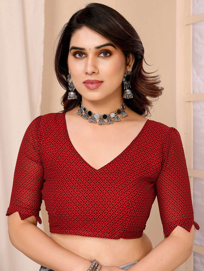 women printed casual wear saree with blouse - 22048623 -  Standard Image - 5