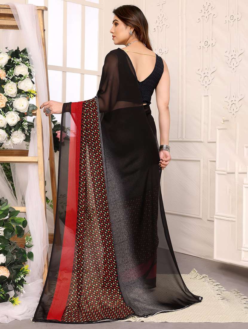 women printed casual wear saree with blouse - 22048632 -  Standard Image - 3