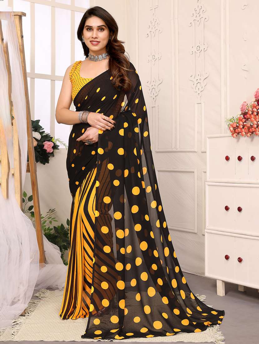 women printed casual wear saree with blouse