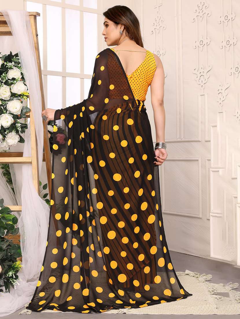 women printed casual wear saree with blouse - 22048633 -  Standard Image - 3