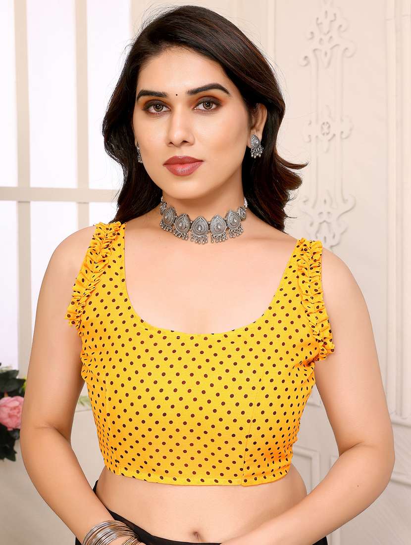 women printed casual wear saree with blouse - 22048633 -  Standard Image - 5