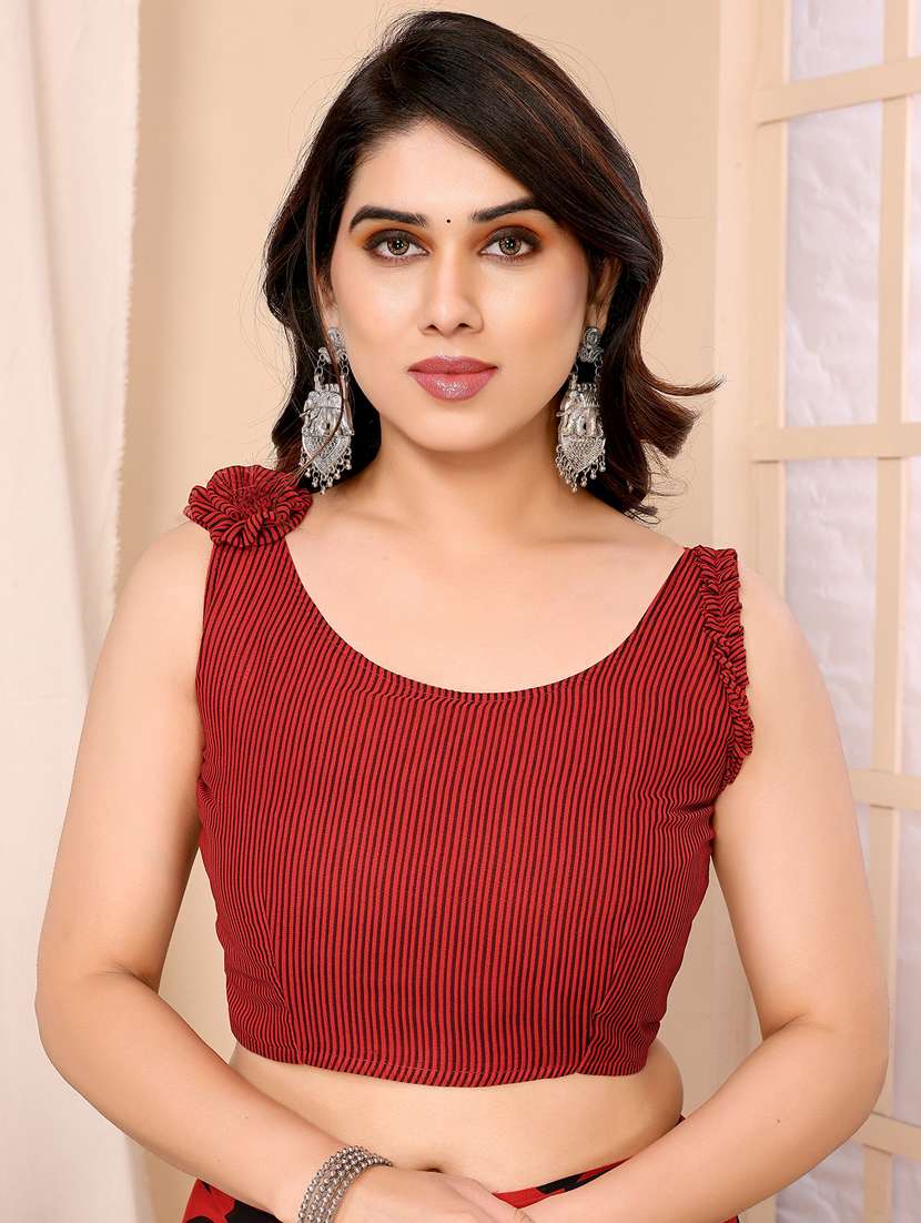 women printed casual wear saree with blouse - 22048635 - Standard Image - 5