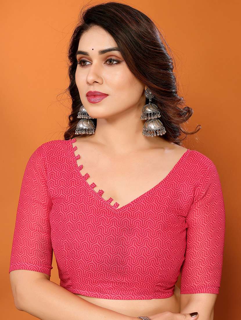 women printed casual wear saree with blouse - 22048638 -  Standard Image - 5