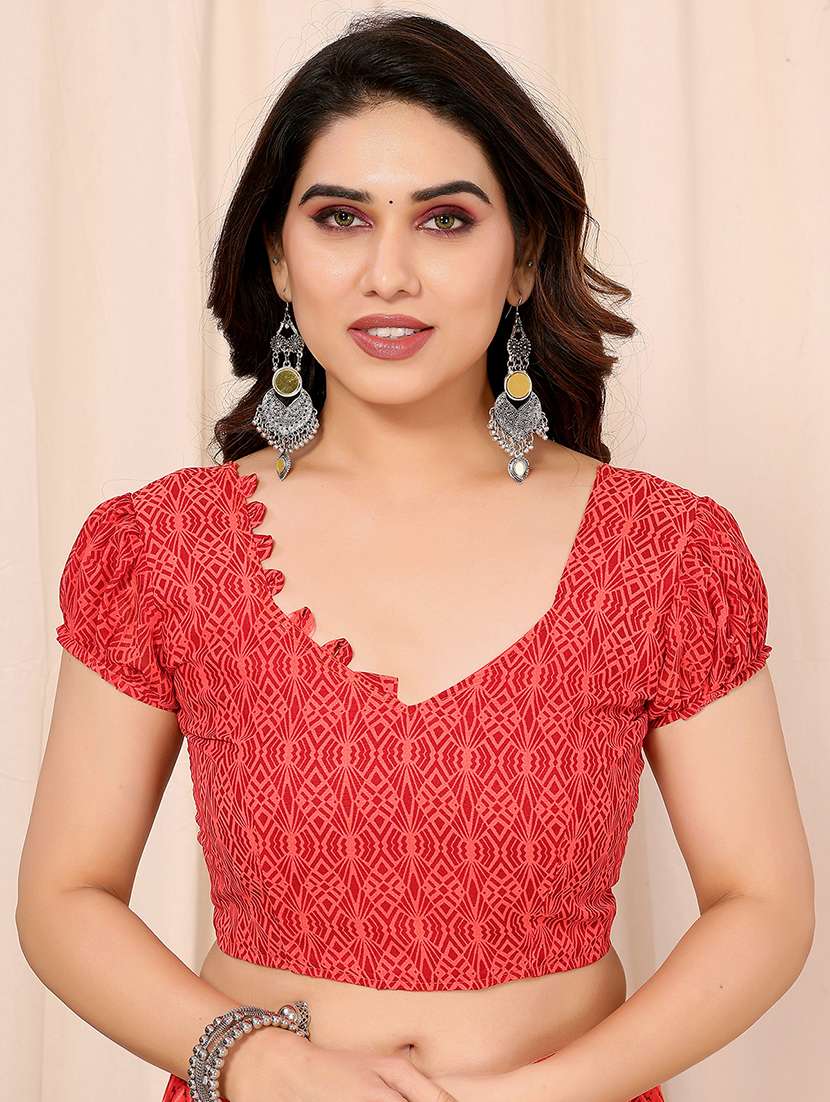 women printed casual wear saree with blouse - 22048658 -  Standard Image - 5