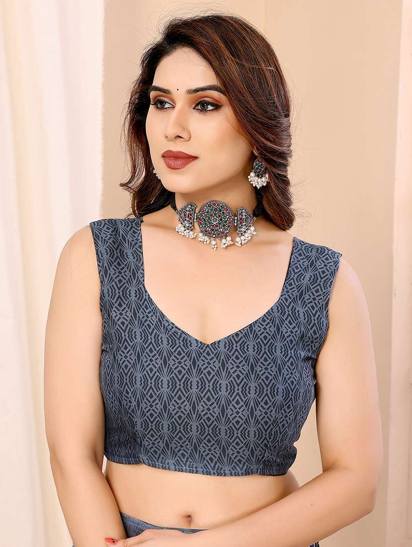 women printed casual wear saree with blouse - 22048668 -  Standard Image - 5