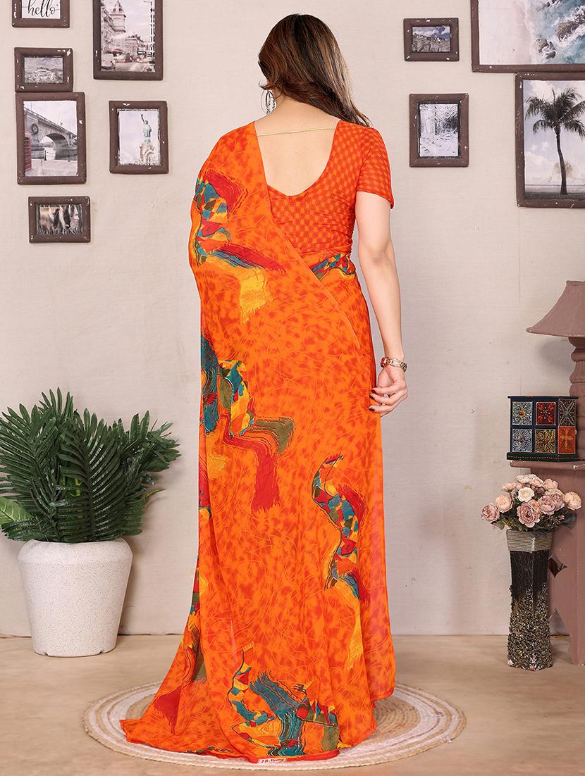 women printed casual wear saree with blouse - 22048692 - Standard Image - 3