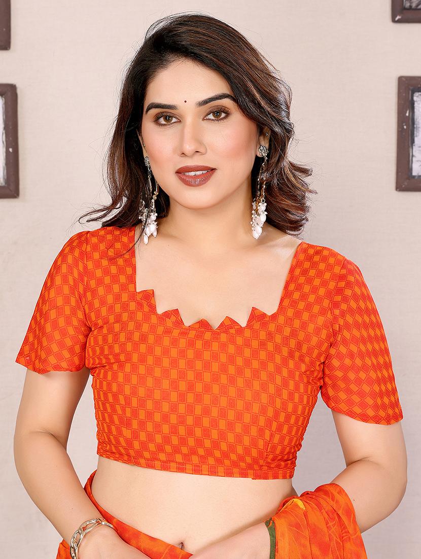 women printed casual wear saree with blouse - 22048692 - Standard Image - 5