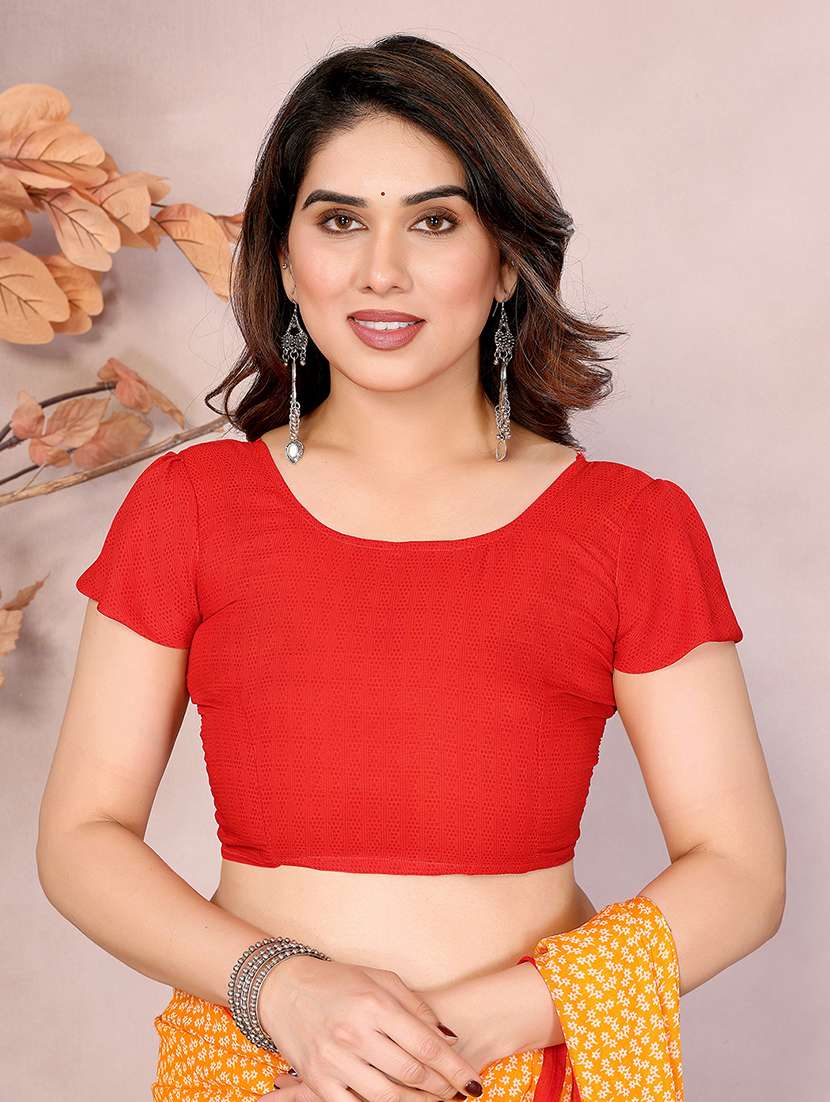 women printed casual wear saree with blouse - 22048697 -  Standard Image - 5