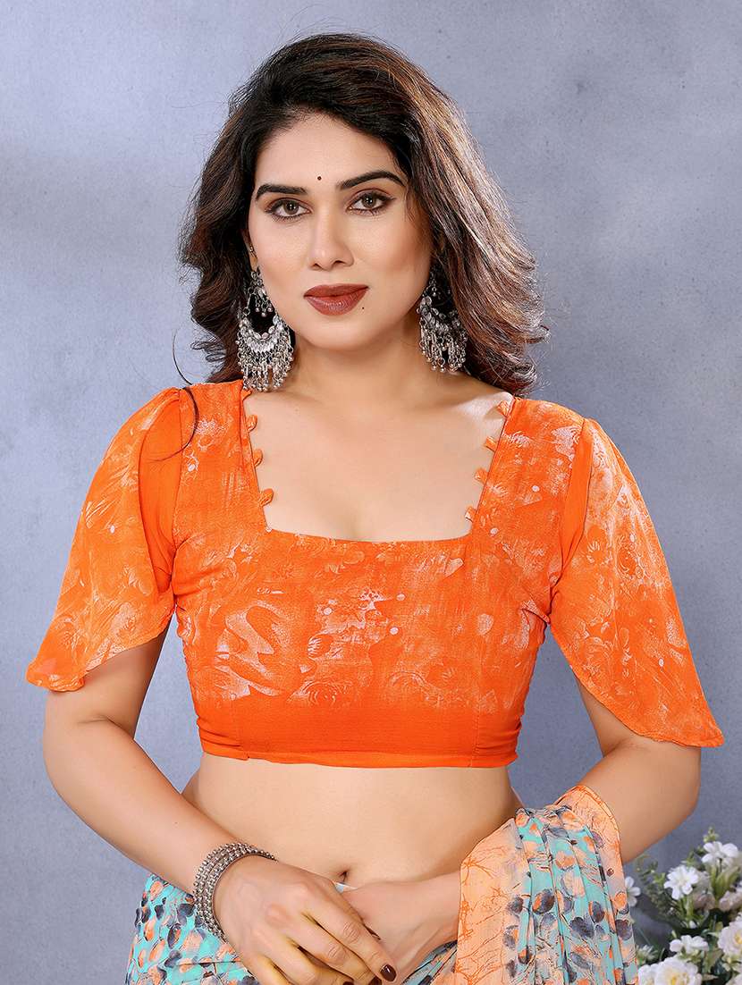 women printed casual wear saree with blouse - 22048700 -  Standard Image - 5