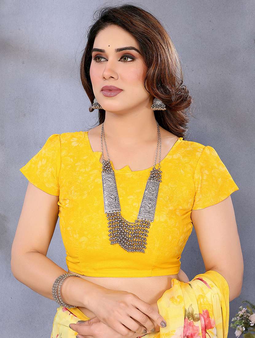 women printed casual wear saree with blouse - 22048717 -  Standard Image - 5