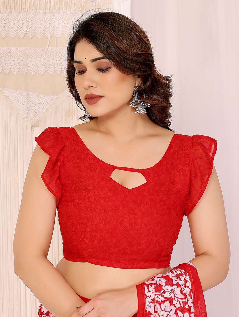 women printed casual wear saree with blouse - 22048736 -  Standard Image - 5