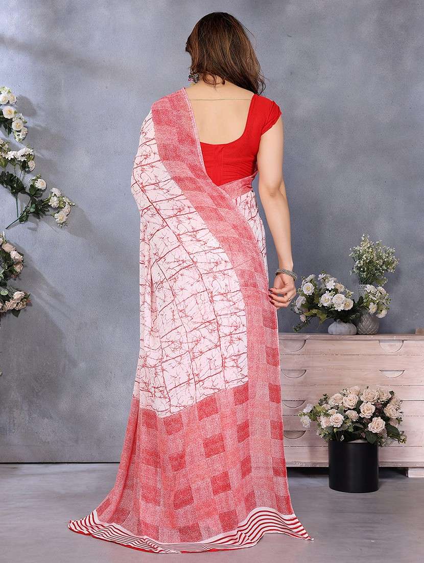 women printed casual wear saree with blouse - 22048764 -  Standard Image - 3