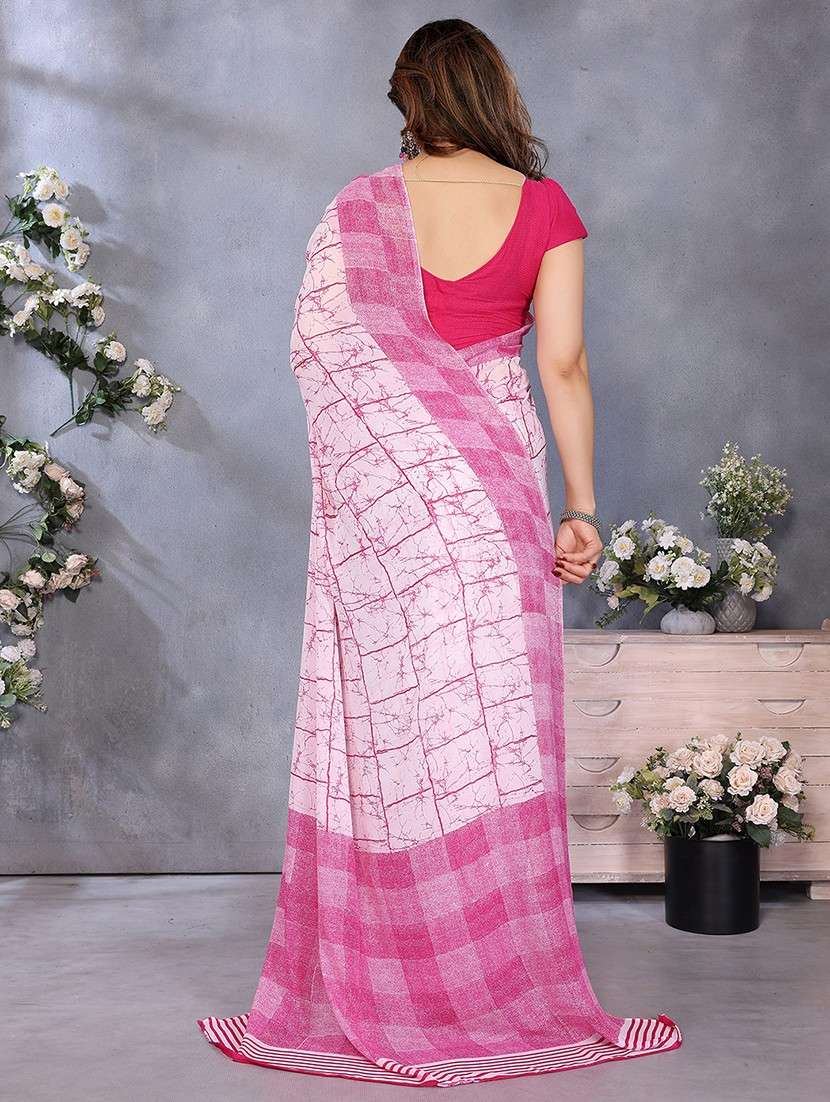 women printed casual wear saree with blouse - 22048766 -  Standard Image - 3