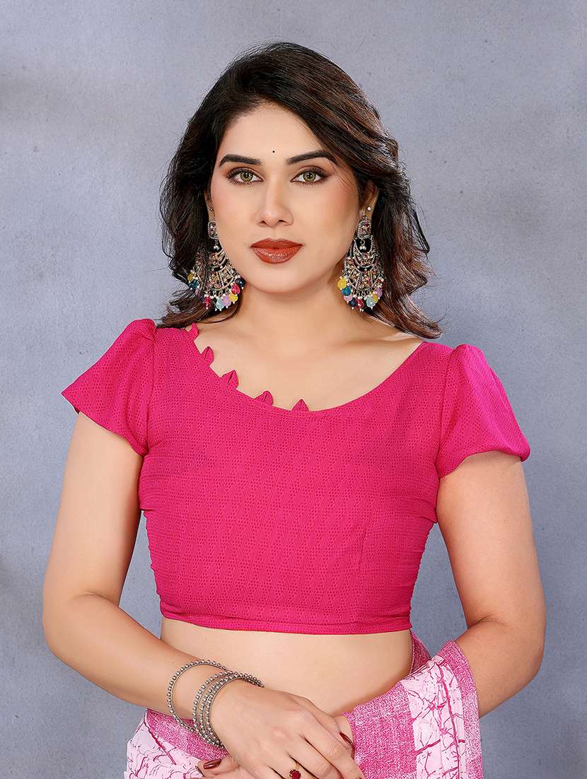 women printed casual wear saree with blouse - 22048766 -  Standard Image - 5