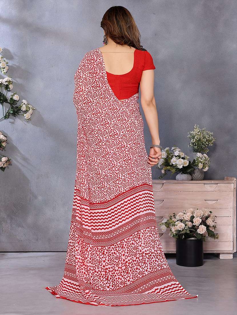 women printed casual wear saree with blouse - 22048772 -  Standard Image - 3