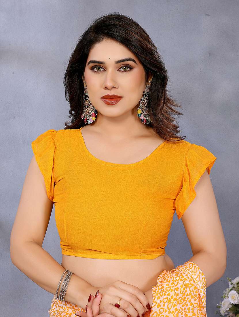 women printed casual wear saree with blouse - 22048773 -  Standard Image - 5