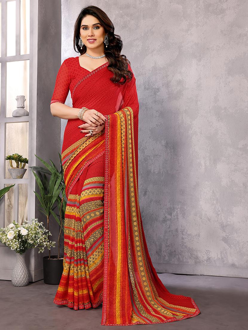 women printed casual wear saree with blouse - 22048834 - Zoom Image - 0