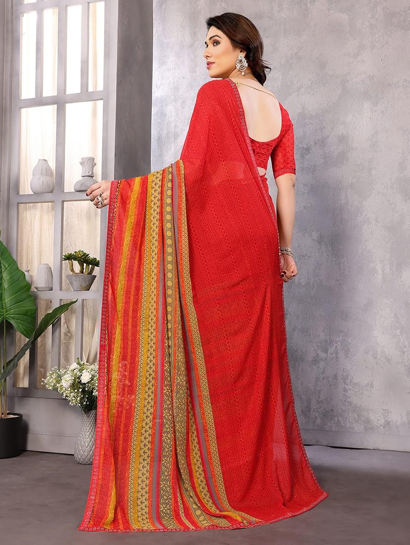 women printed casual wear saree with blouse - 22048834 - Standard Image - 3
