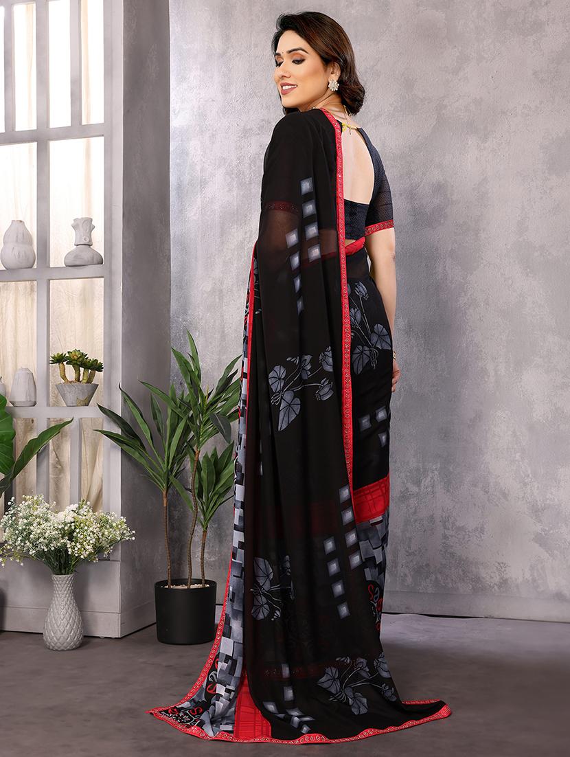 women printed casual wear saree with blouse - 22048840 - Standard Image - 3