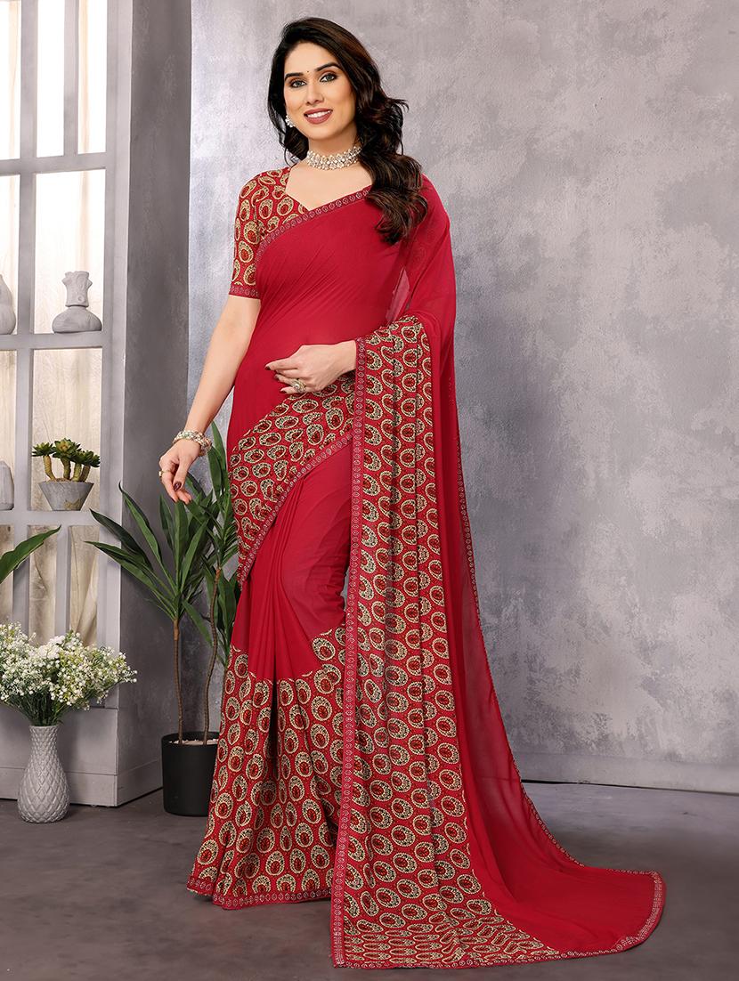 women printed casual wear saree with blouse - 22048842 - Zoom Image - 0
