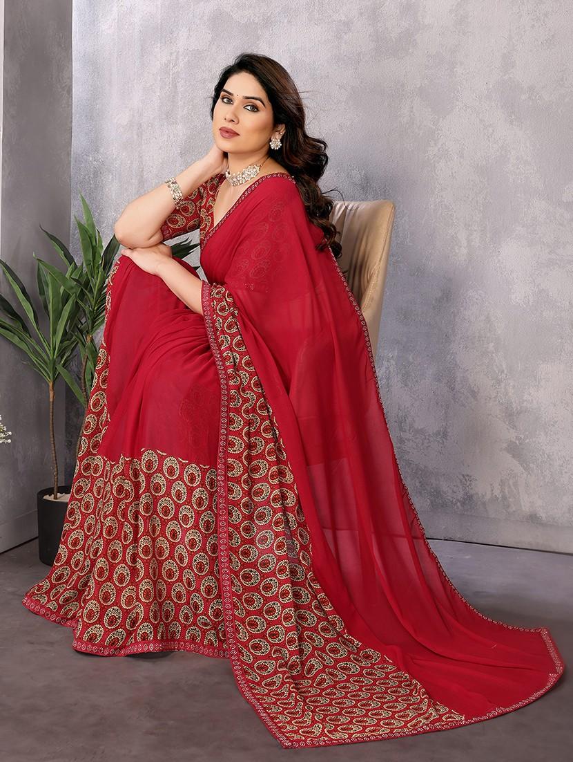 women printed casual wear saree with blouse - 22048842 - Standard Image - 3
