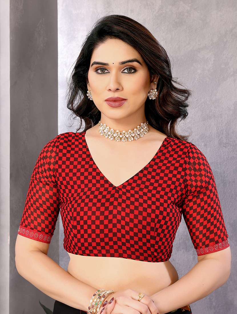 women printed casual wear saree with blouse - 22048848 -  Standard Image - 5