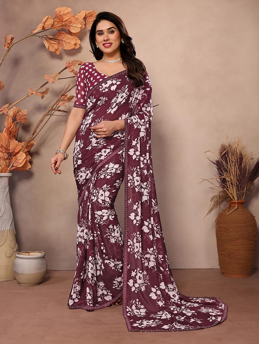 women printed casual wear saree with blouse - 22048851 - Zoom Image - 0