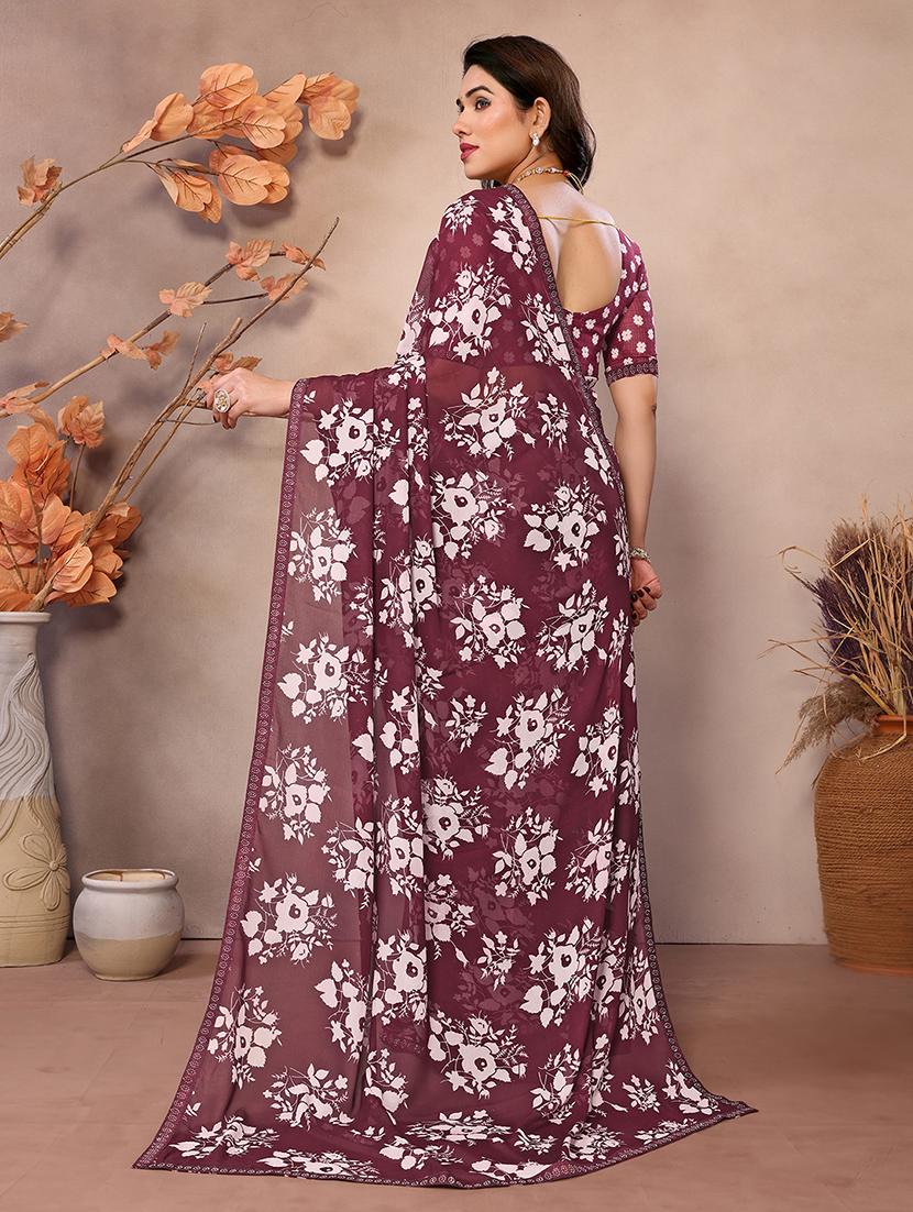 women printed casual wear saree with blouse - 22048851 - Standard Image - 3