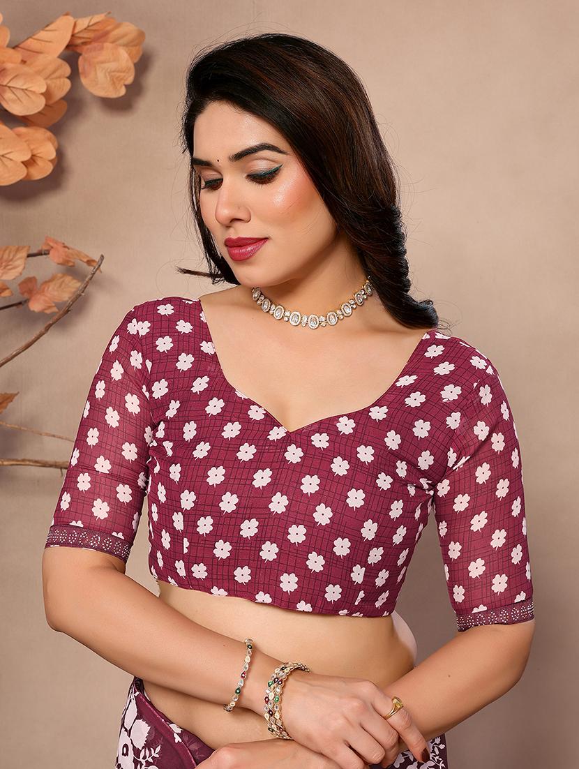 women printed casual wear saree with blouse - 22048851 - Standard Image - 5