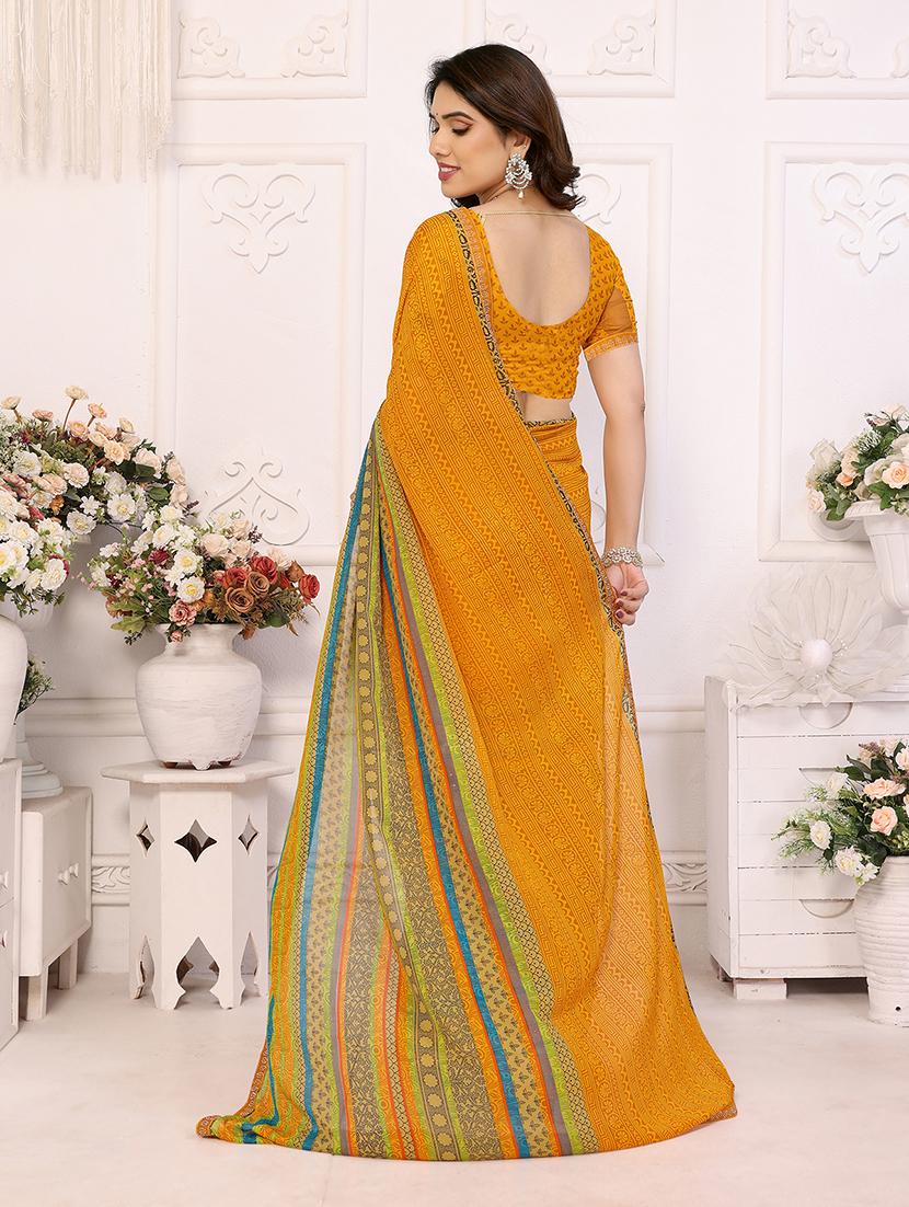 women printed casual wear saree with blouse - 22048859 - Standard Image - 3