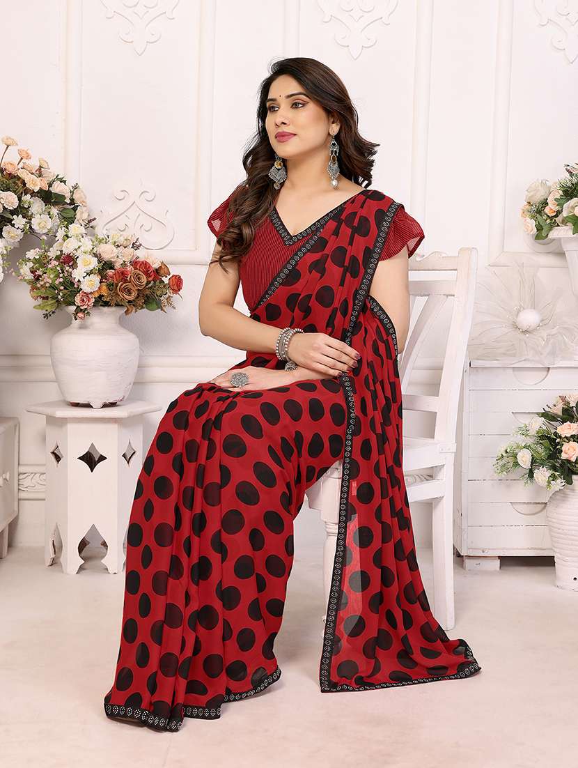 women printed casual wear saree with blouse - 22048867 -  Standard Image - 3