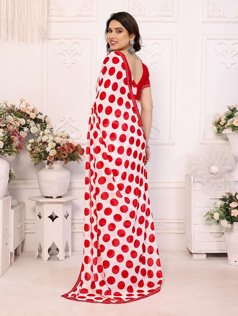 women printed casual wear saree with blouse - 22048868 -  Standard Image - 3