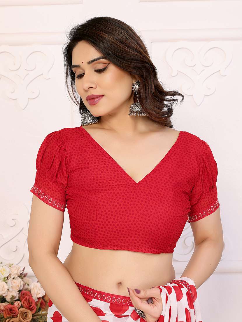 women printed casual wear saree with blouse - 22048868 -  Standard Image - 5