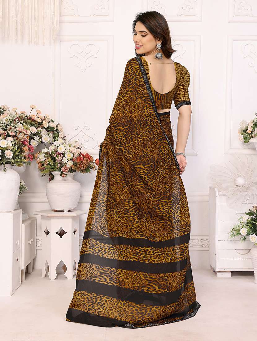 women printed casual wear saree with blouse - 22048869 -  Standard Image - 3