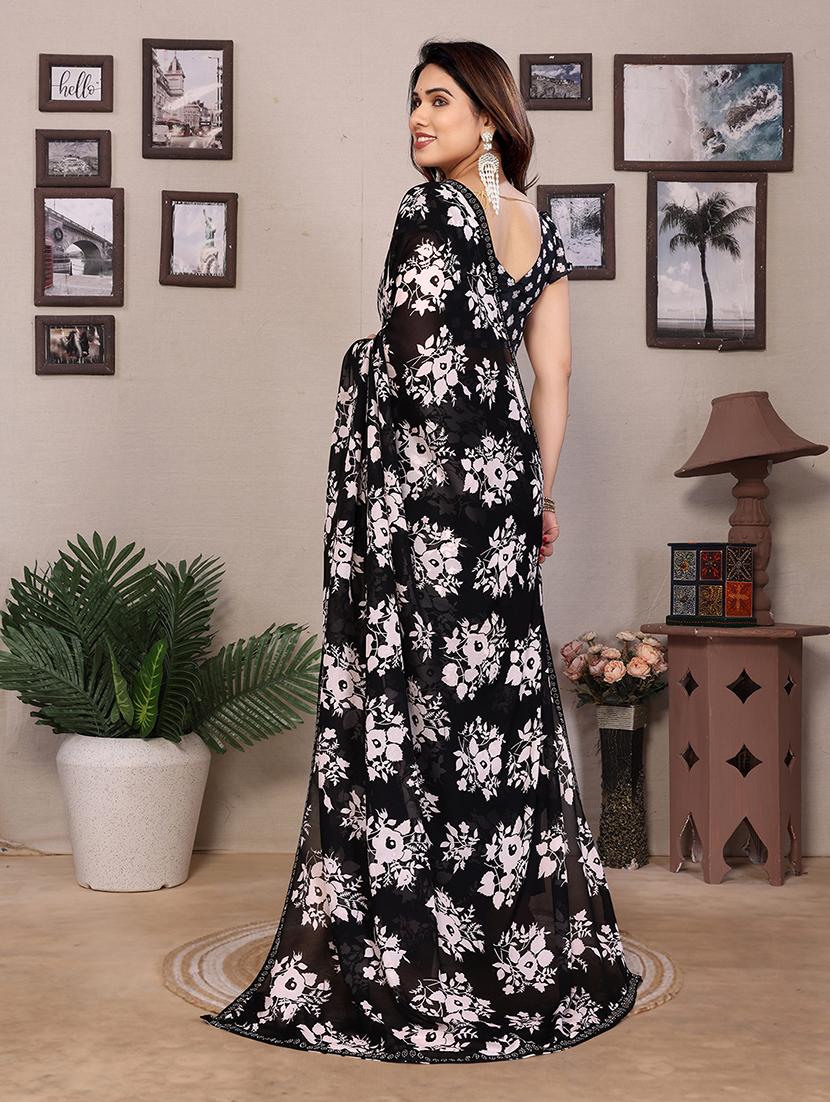 women printed casual wear saree with blouse - 22048873 - Standard Image - 5