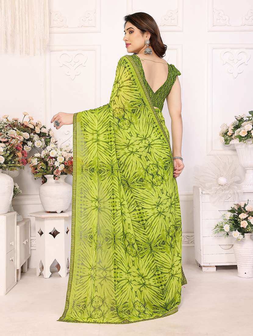 women printed casual wear saree with blouse - 22048874 -  Standard Image - 5