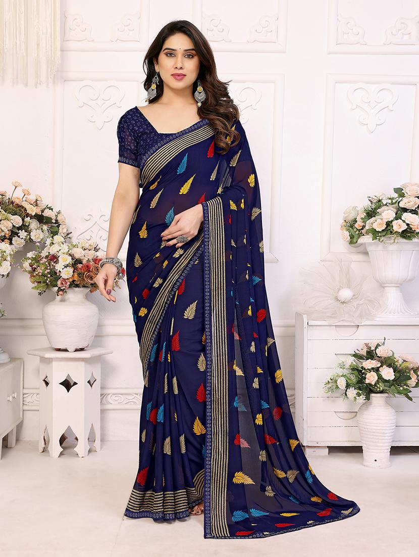 women printed casual wear saree with blouse - 22048882 -  Zoom Image - 0