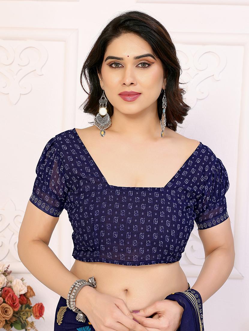 women printed casual wear saree with blouse - 22048882 - Standard Image - 5