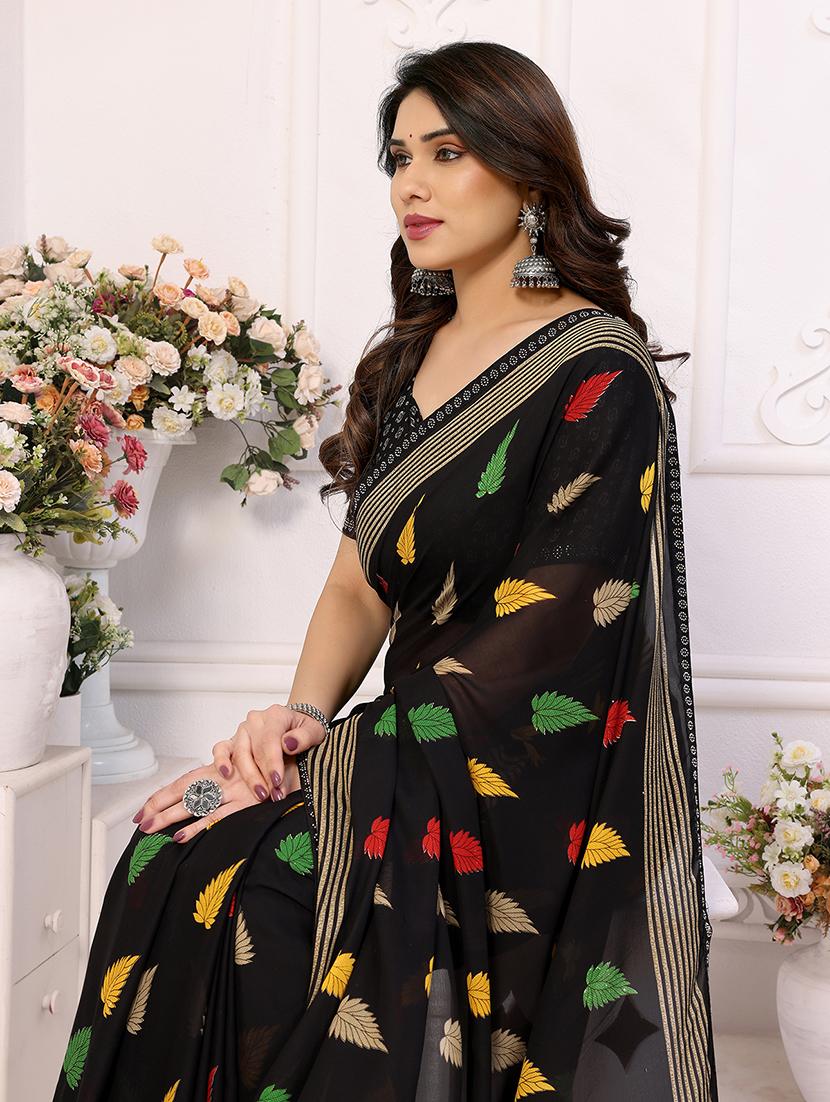women printed casual wear saree with blouse - 22048883 - Standard Image - 5