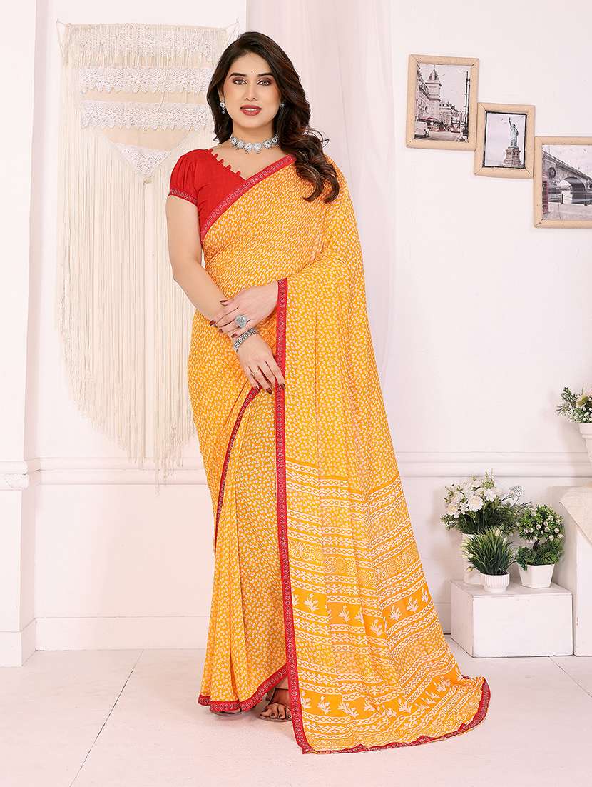 women printed casual wear saree with blouse - 22048884 - Zoom Image - 0