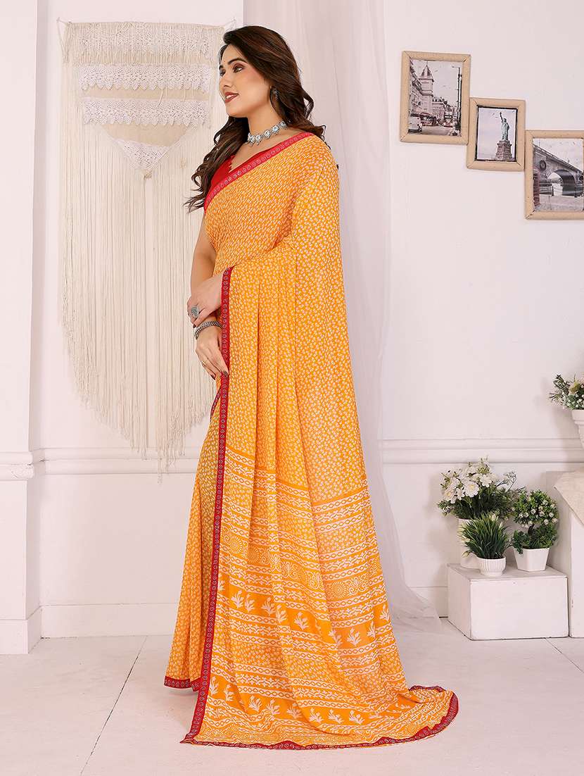 women printed casual wear saree with blouse - 22048884 - Standard Image - 3