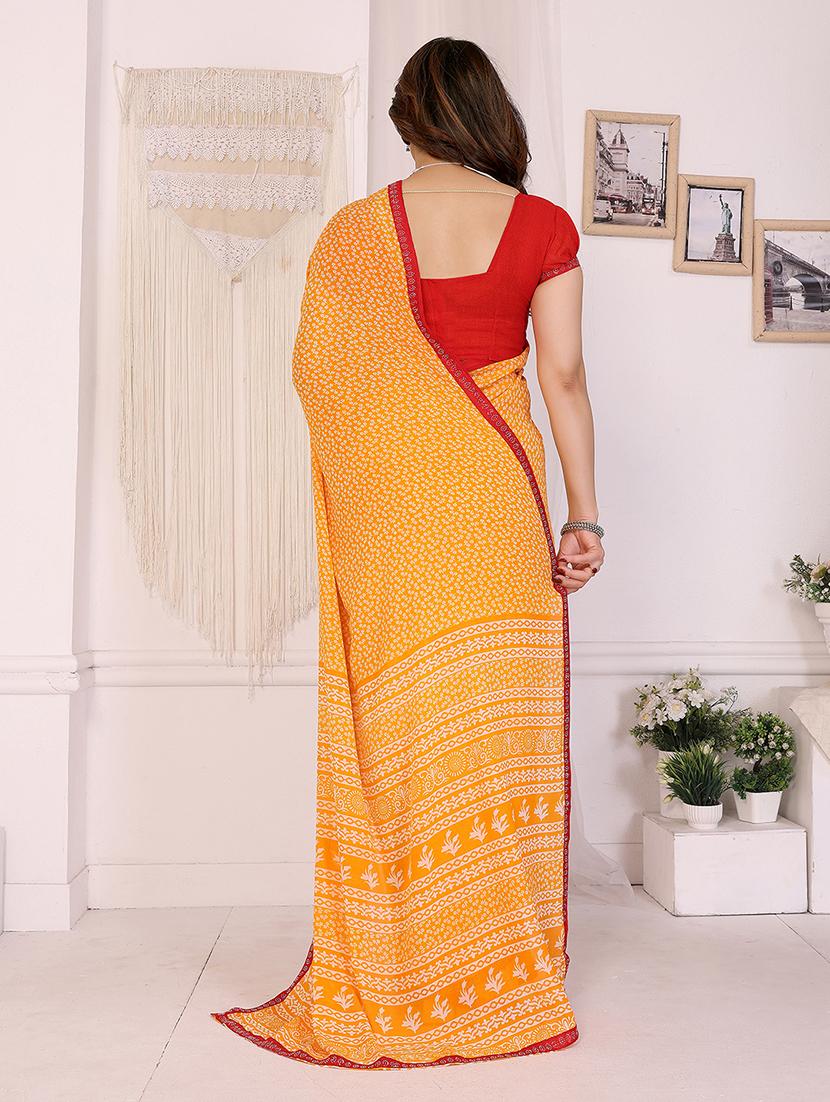 women printed casual wear saree with blouse - 22048884 - Standard Image - 5