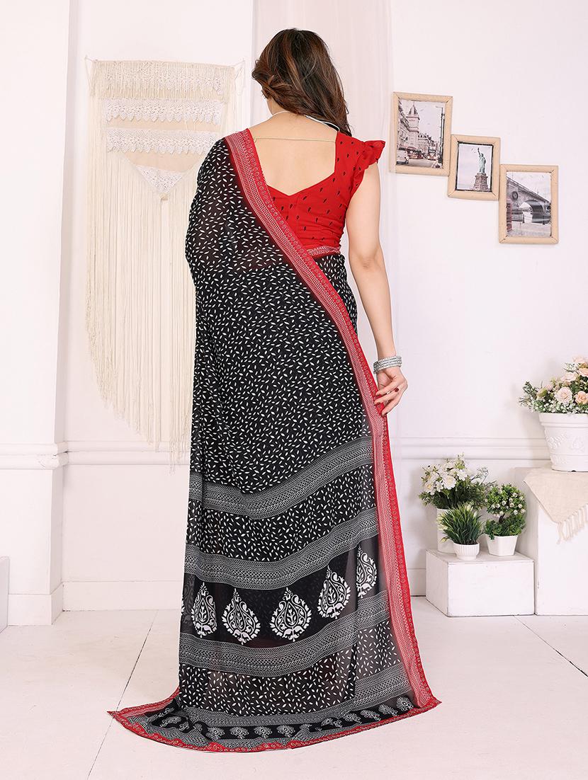 women printed casual wear saree with blouse - 22048892 - Standard Image - 3