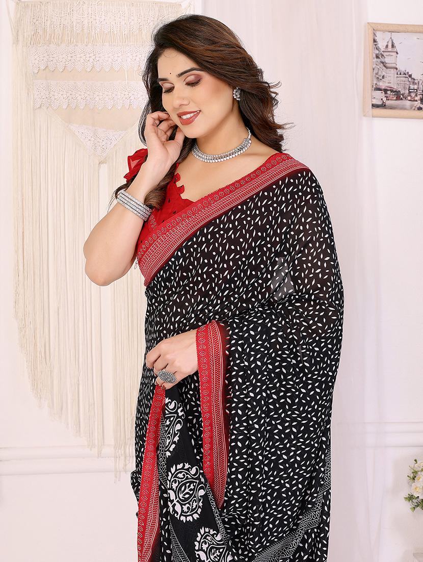 women printed casual wear saree with blouse - 22048892 - Standard Image - 5