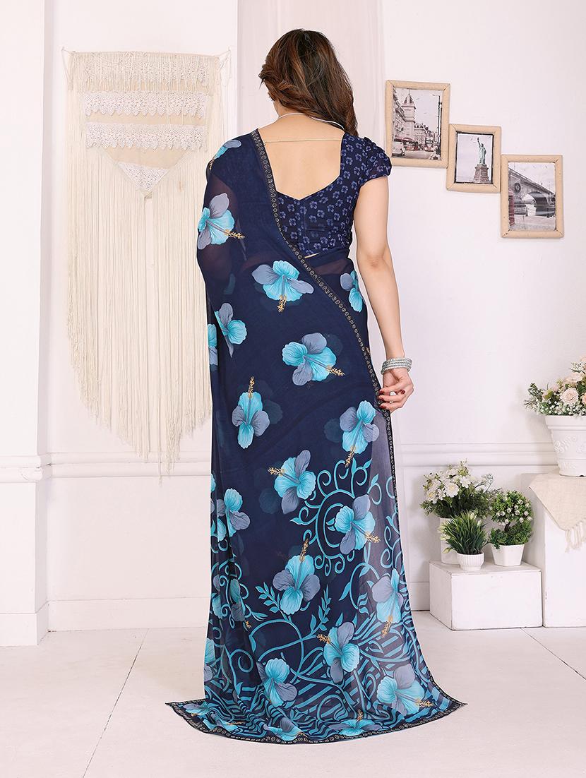 women printed casual wear saree with blouse - 22048896 - Standard Image - 3