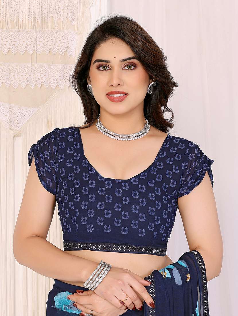women printed casual wear saree with blouse - 22048896 - Standard Image - 5