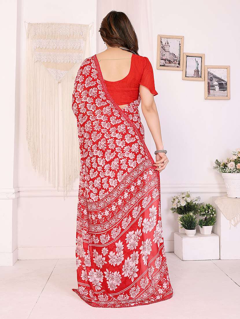 women printed casual wear saree with blouse - 22048900 -  Standard Image - 3